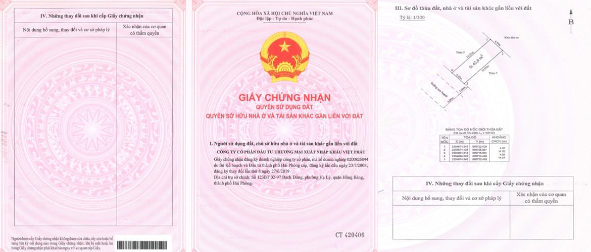 Sổ hồng phân từng lô tại dự án