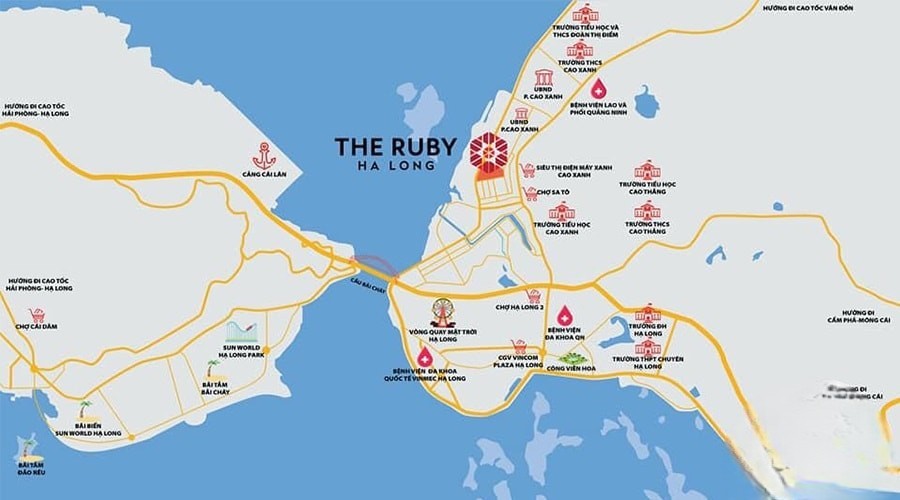 Vị trí dự án chung cư The Ruby Hạ Long