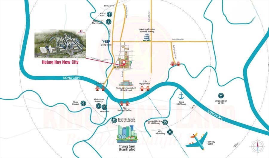 Vị trí dự án hoàng huy new city